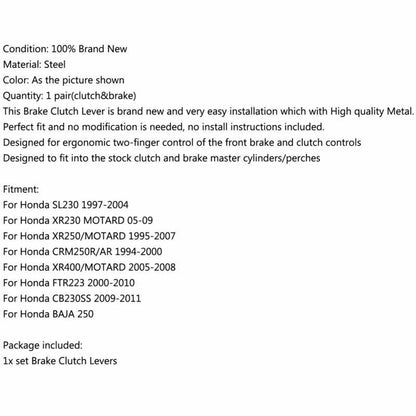 Brake Clutch Lever for Honda XR250 (95-07), CRM250 (95-00), CR125, XR400