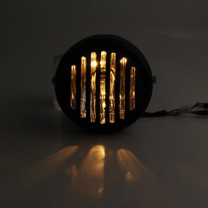6.5" Round Scalloped Finned Headlight for Harley Sportster