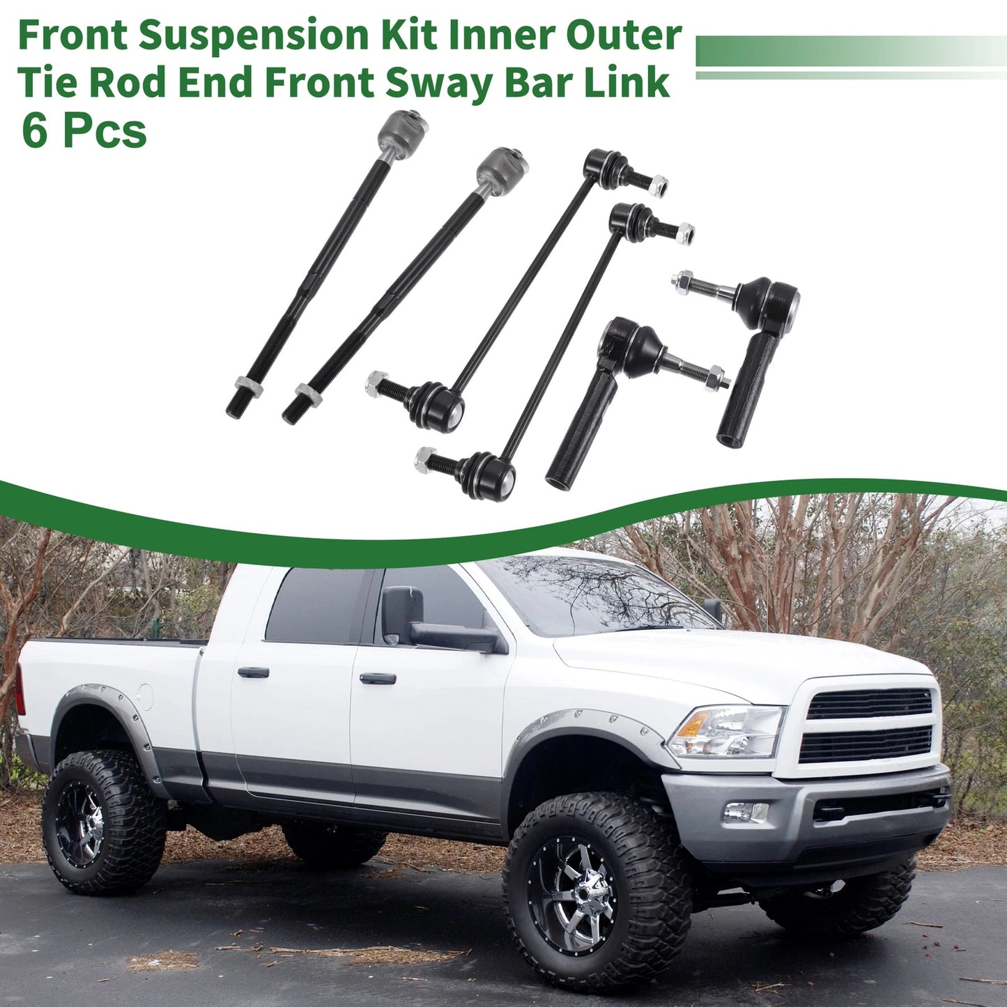 6 x Front Suspension Kit Tie Rod End Sway Bar Link for Dodge Journey