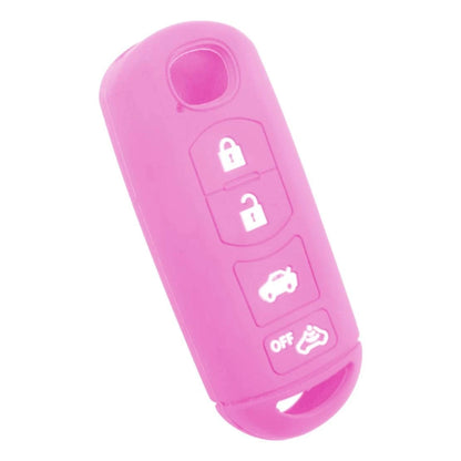 Pink Silicone Key Shell Cover for Mazda 3, 5, 6, CX-5, CX-7, CX-9 (2004-2023)
