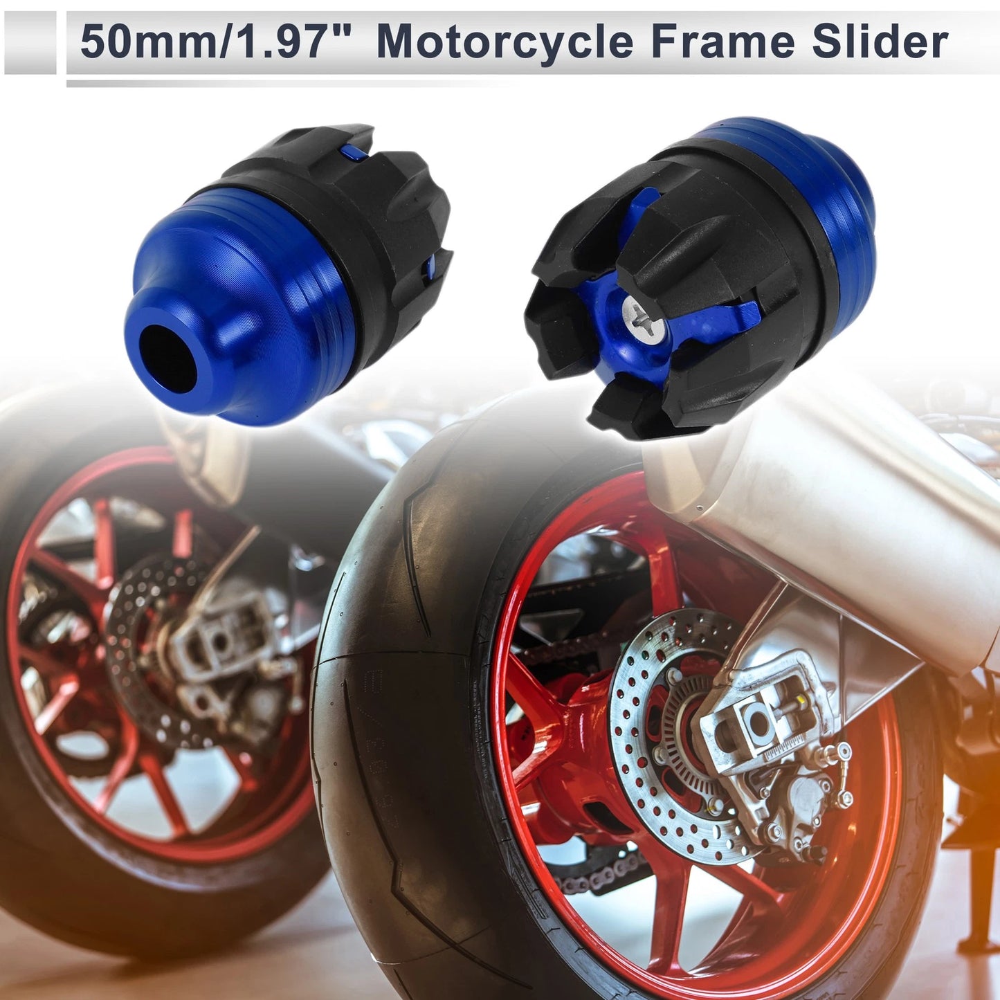 2 x Motorcycle Slider Frame 14mm Aluminum Alloy Plastic for All Models