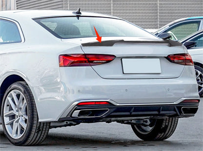 Rear V Style Boot Spoiler Wing for Audi A5 S5 B9 4-Door Carbon Fiber (2017-2022)