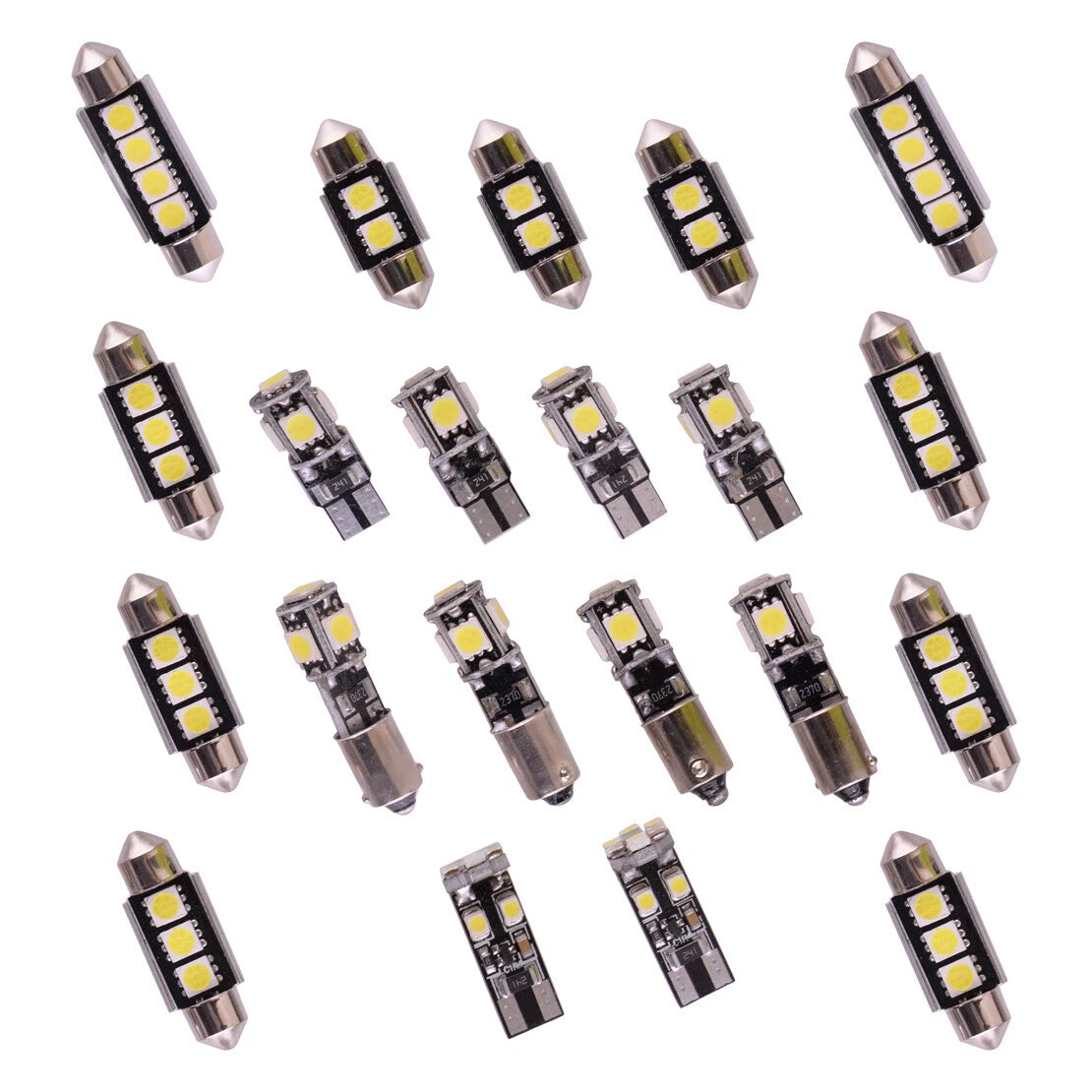 21pc LED Light Bulbs for Car Auto Dome Door Footwell License Plate