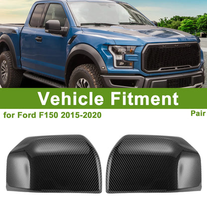 Black Side Mirror Cover Caps for Ford F150 (2015-2020)