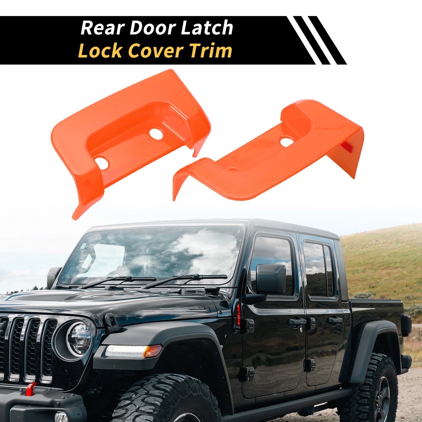 Rear Door Latch Lock Cover Trim for Jeep Wrangler JL JLU (2018-2024) Orange