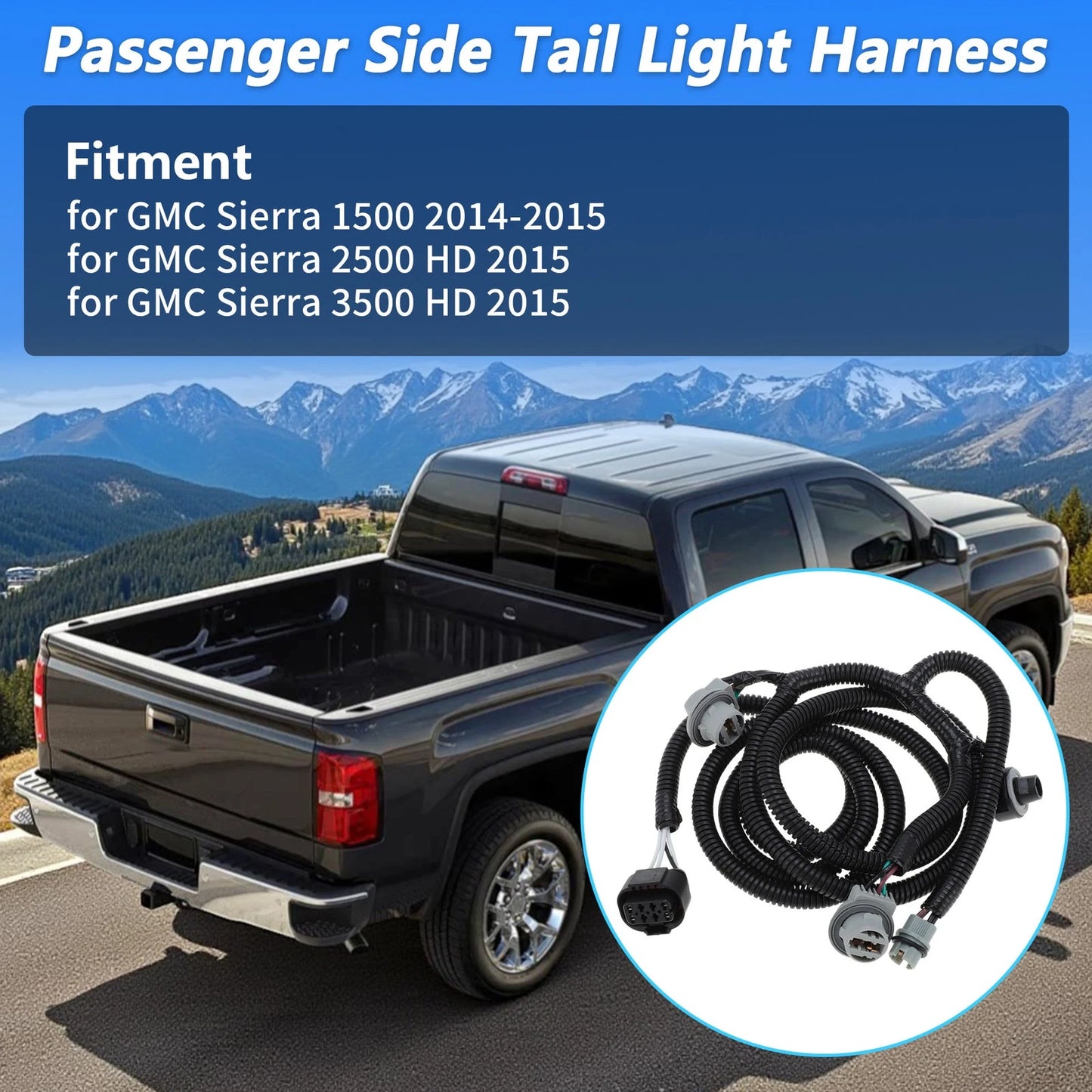 Harness Wiring Right Tail Light for GMC Sierra 2500 3500 HD (2015)