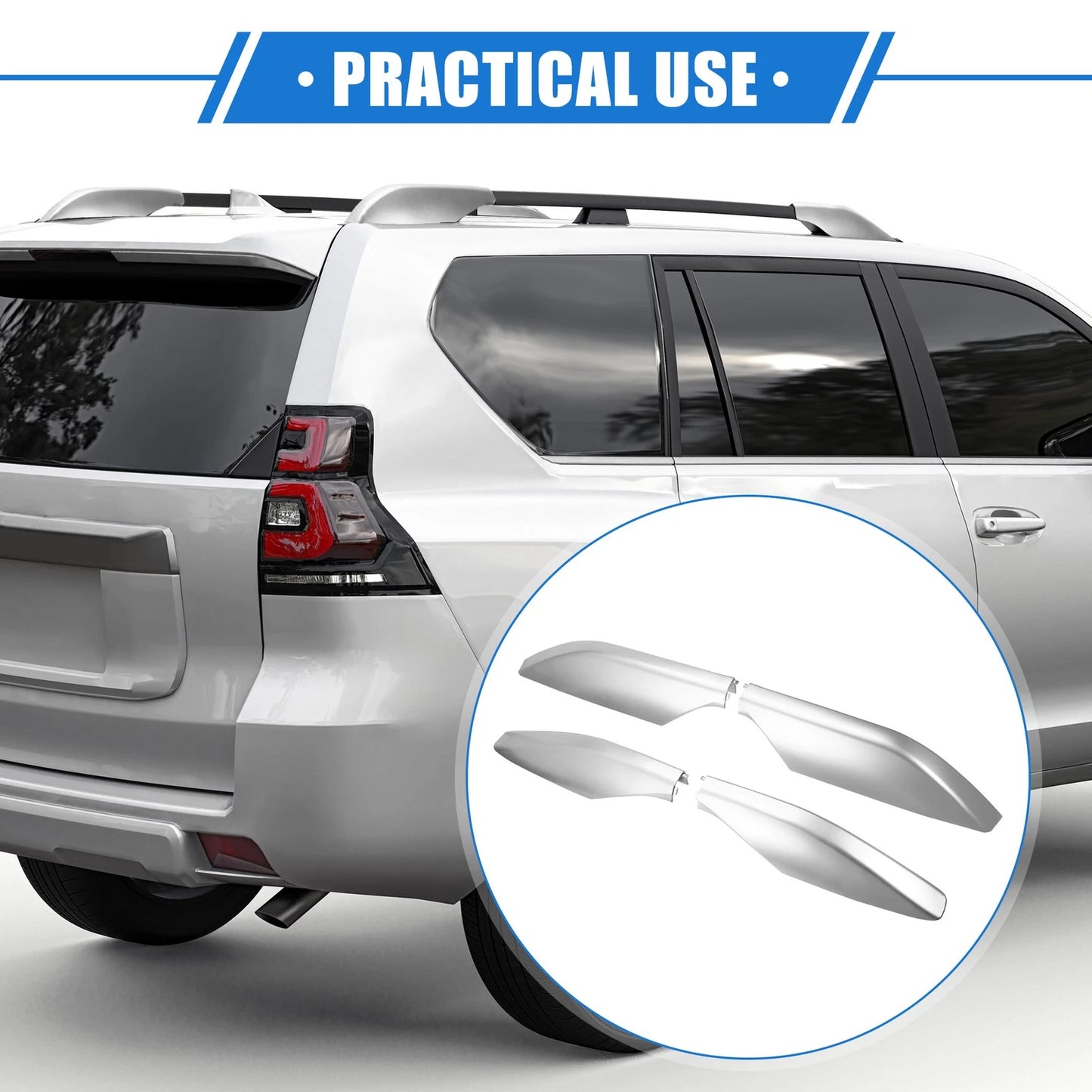 4pcs Car Roof Rack End Covers for Toyota Land Cruiser Prado (2009-2023)