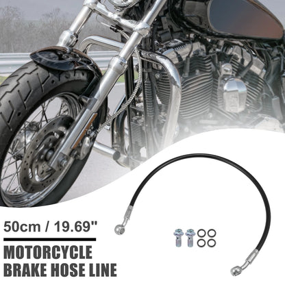 Brake Hose 50cm for Motorcycle Hydraulic Brake Line Oil Pipe Black 1 Set