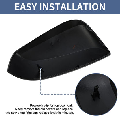 Gloss Black Left Passenger Side Mirror Cover for Toyota RAV4 (2019-2023)