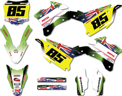 Custom Graphics Kit for 2014-2022 Kawasaki KX 85 Aussie Pride Decals