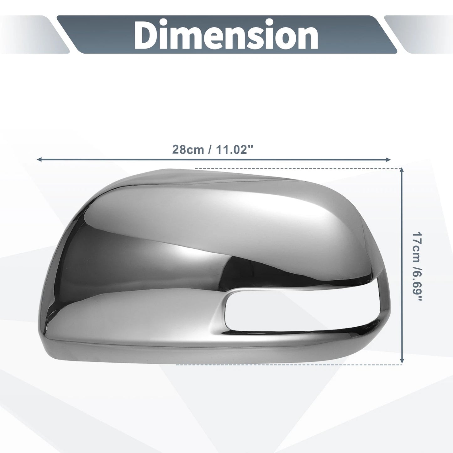 Pair Rearview Mirror Cover Cap Chrome Plated for Toyota Hilux Vigo (2012–2014)