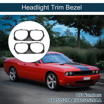 1 Pair Front Headlight Trim Bezel for Dodge Challenger (2008 - 2014)