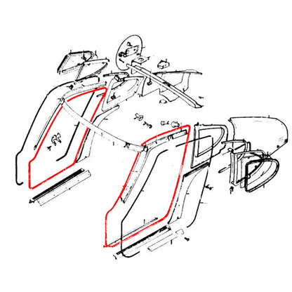 Door Weatherstrip x2 for Nissan Datsun Fairlady Z S30 240Z 260Z 280Z 1970-1978