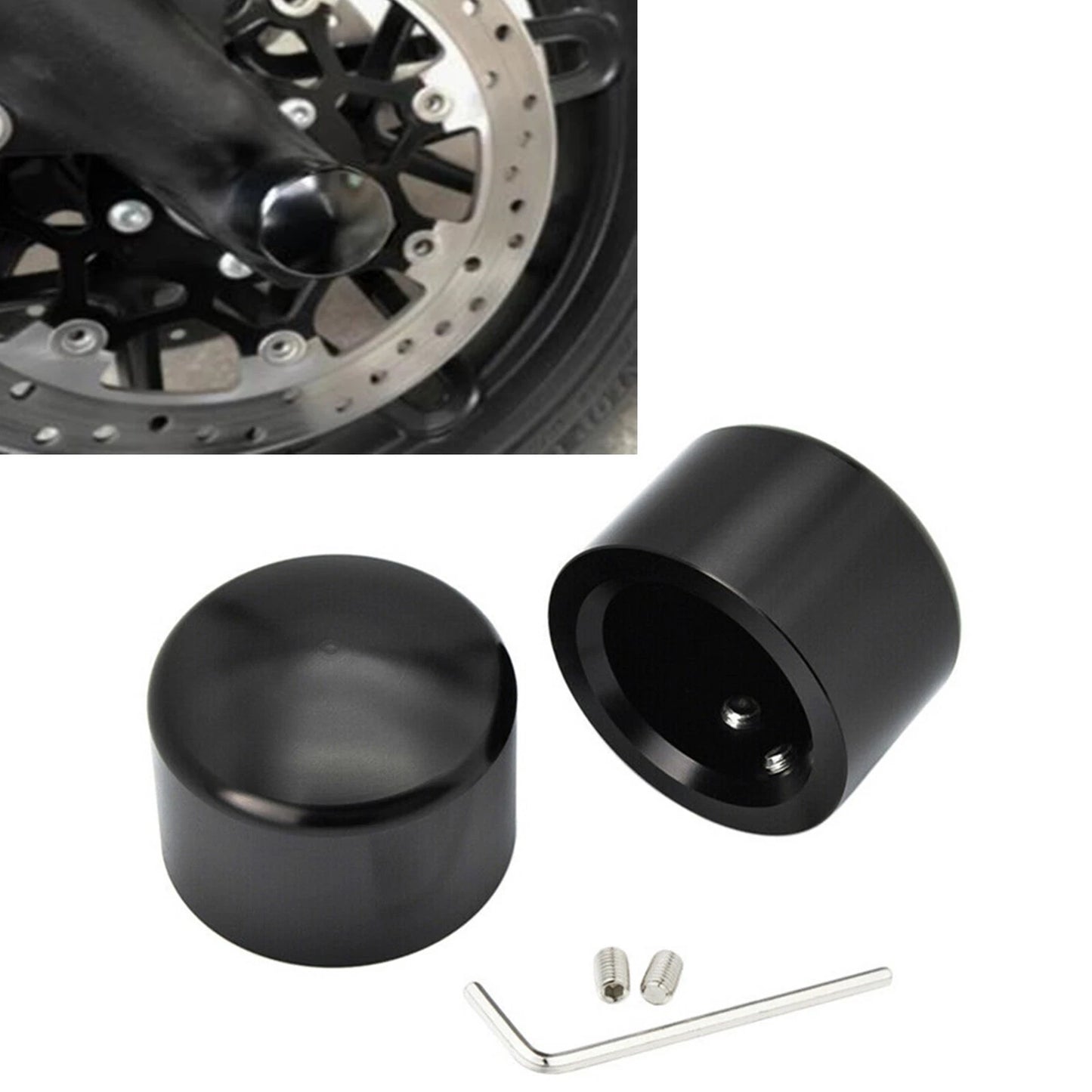 Front Wheel Axle Nut Cap for Harley Softail EFI FXSTI (2007-2017) Black