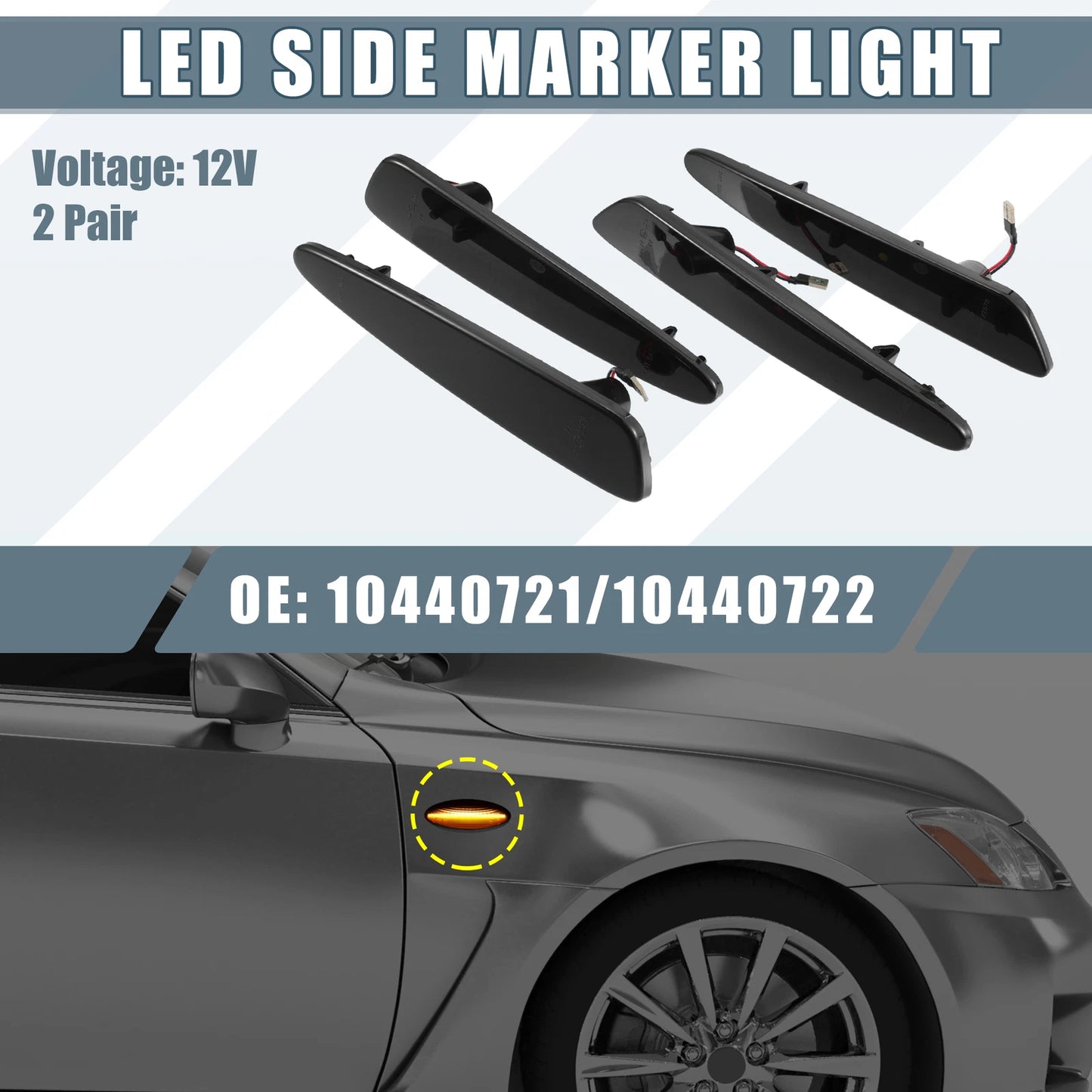 Turn Signal Lights Front Rear LED Amber Red for Chevy