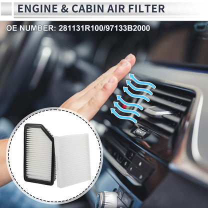 Cabin Air Filter Combo for Kia Soul 1.6L 2.0L (2014-2019)