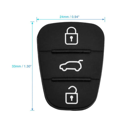 Hyundai 3 Button Key Fob Shell Case Rubber for Replacement ()