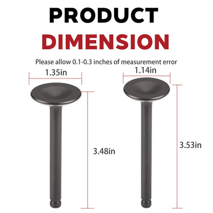 Intake & Exhaust Valves for Kawasaki Mule 600 610 SX KAF400 (2005–2024)