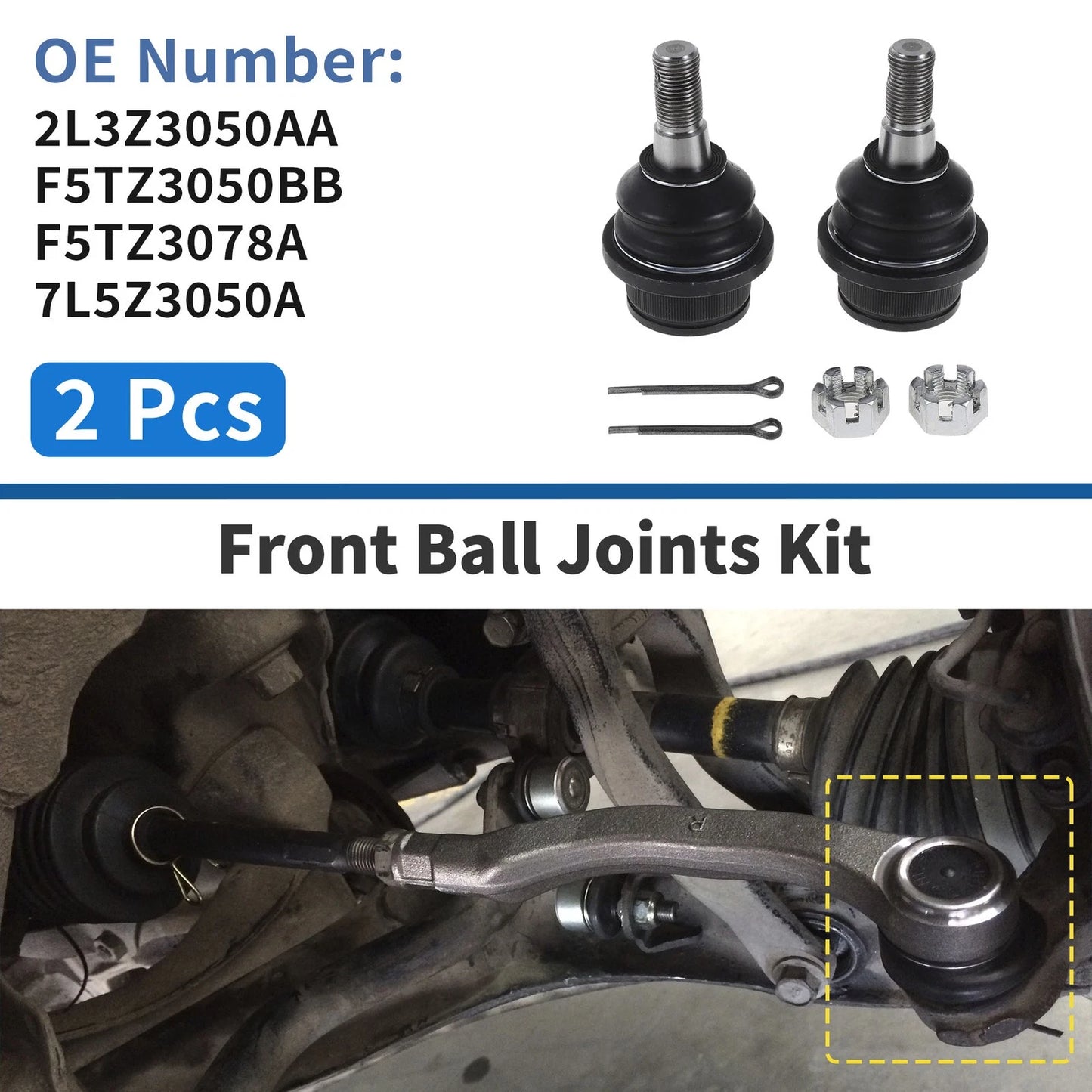 2 Pcs Front Lower Ball Joints for Ford Ranger (1999-2012)