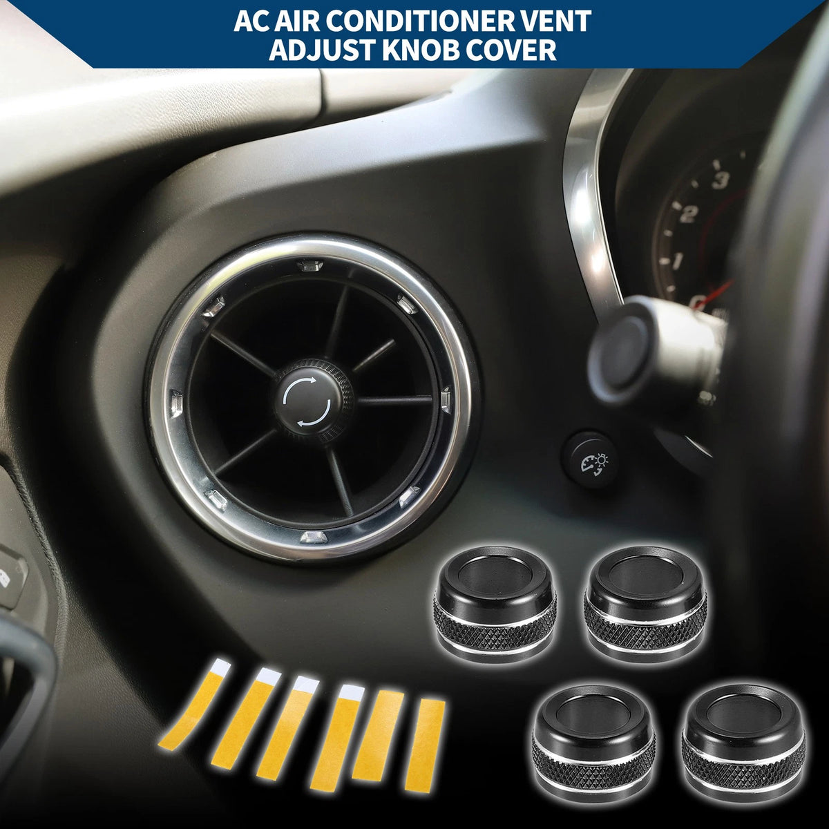 AC Vent Adjust Knob Cover Ring for Ford Bronco Sport (2021-2023) 4 Pcs