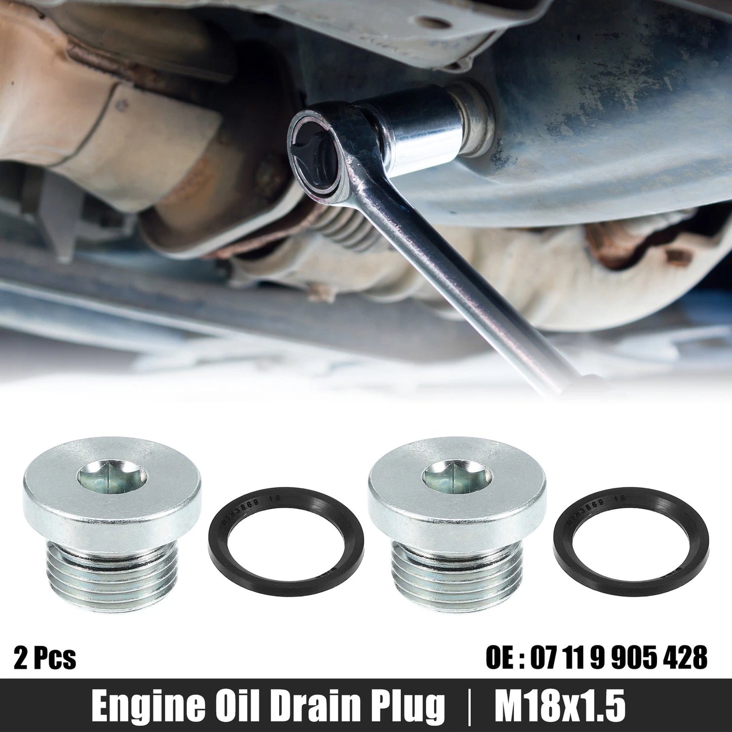 M18x1.5 Steel Oil Drain Plug Screw for BMW 545i 550i
