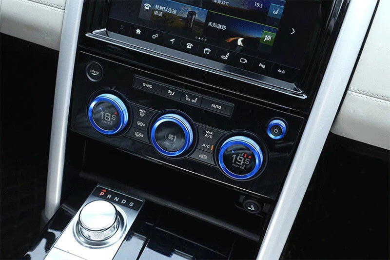 4pcs Volume Buttons AC Knobs Trim Cover Trim For Land Rover Discovery 2017-2020