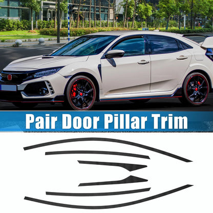 6 Pcs Windshield B Pillar Trim for Honda Civic (2016-2021) Carbon Fiber