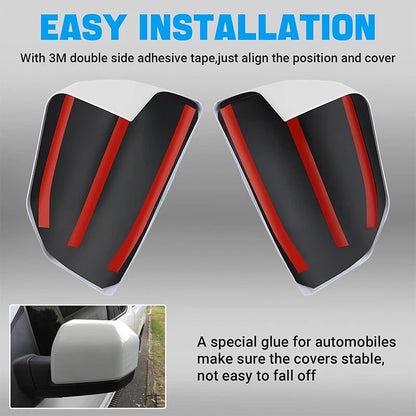 White Front LH & RH Mirror Covers for Ford F-150 F150 (2015-2020)