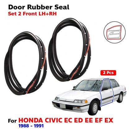 Door Rubber Seal Weatherstrip Front LH+RH Fits Honda Civic EE EF 4D 1988-91