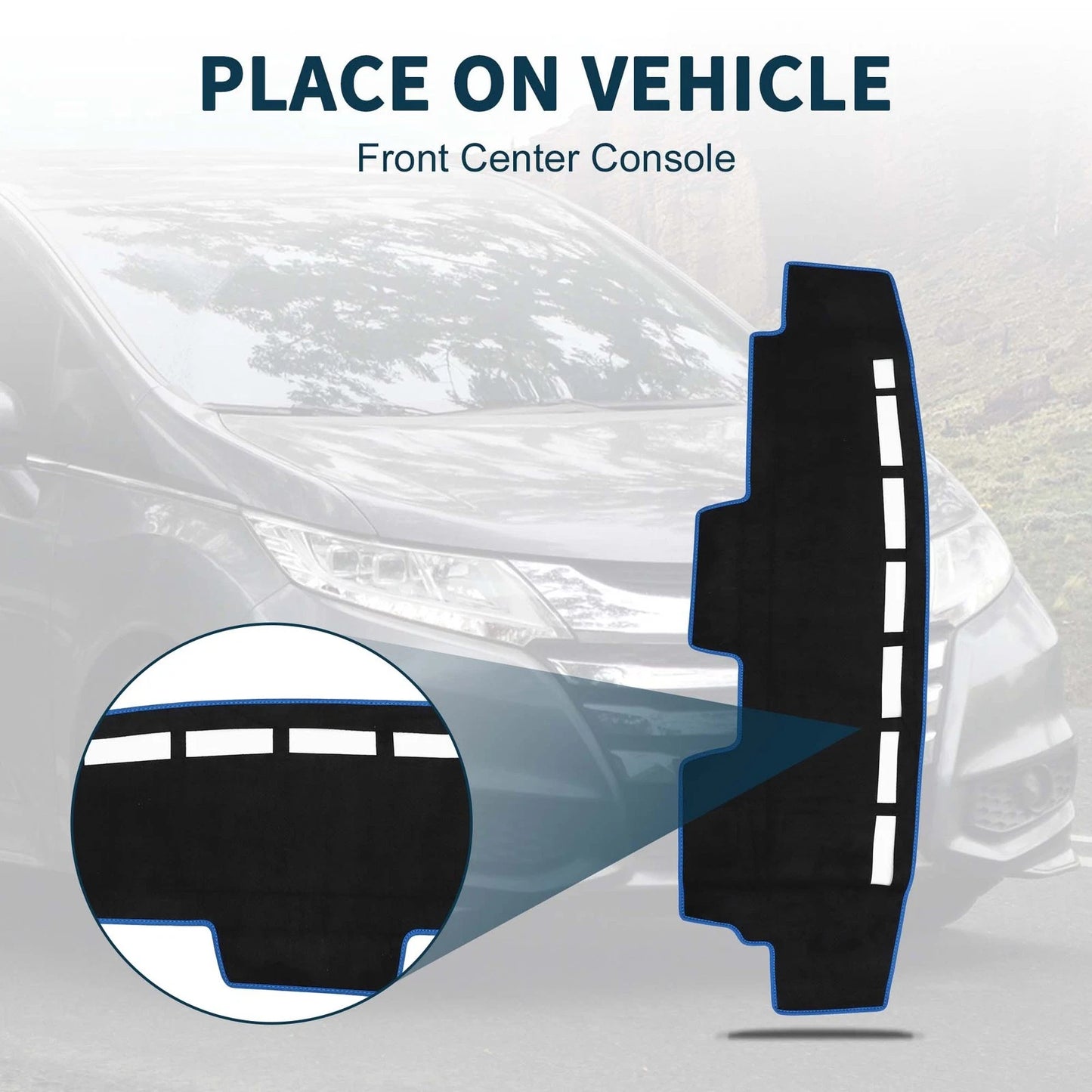 Dashboard Cover Mat for Honda N-Van JJ1 JJ2 (All Years) - Black Blue Protector