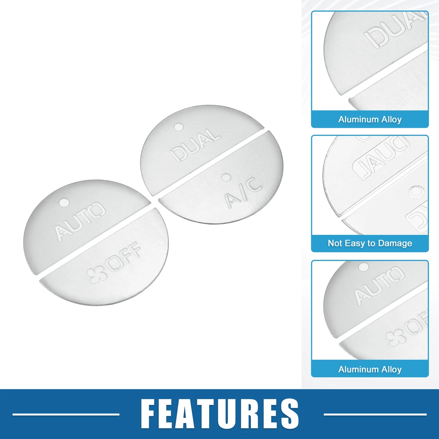 4 Pcs AC Switch Knob Cover Trim for Toyota RAV4 (2019-2022) Aluminum Silver Tone