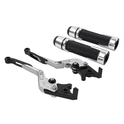 Silver Adjustable Brake Clutch Lever Grip Set for Kawasaki ER6F ER6N (2006-2016)