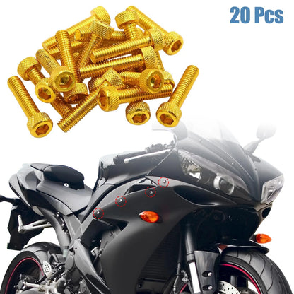 20pcs / M6 x 30mm / Hexagon Socket Fastener Bolts Screws for Motorcycle Car