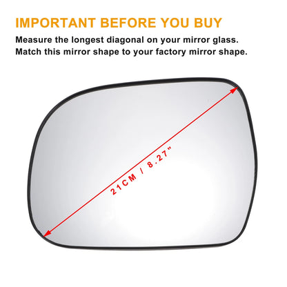 Left Side White Mirror Glass w/ Back Non-heated for Toyota Hilux (2004-2011)