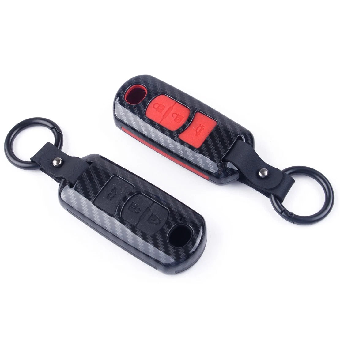 Carbon Fiber Key Fob Case for Mazda 2 3 5 6 CX-5 CX-3 (2010-2023)