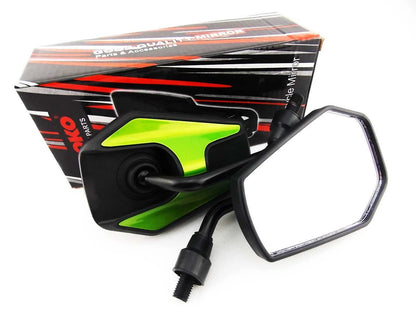 Black Green Hex Soko Mirrors for Yamaha YP400 Majesty (2005-2008)