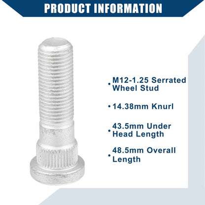10 x M12-1.25 Wheel Stud Bolts for Subaru Toyota