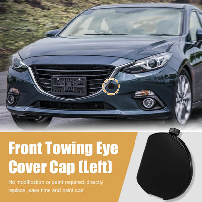 Black Front Bumper Tow Hook Eye Cover for Mazda 3 (2014-2016)