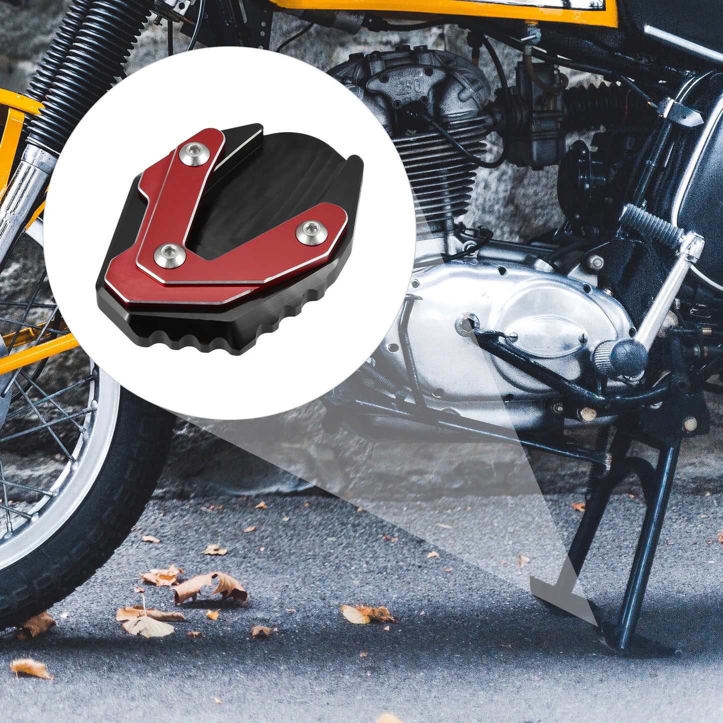 Set / Kickstand Pad Side Stand Red for Suzuki Jixer 250 SF (2018–2023)