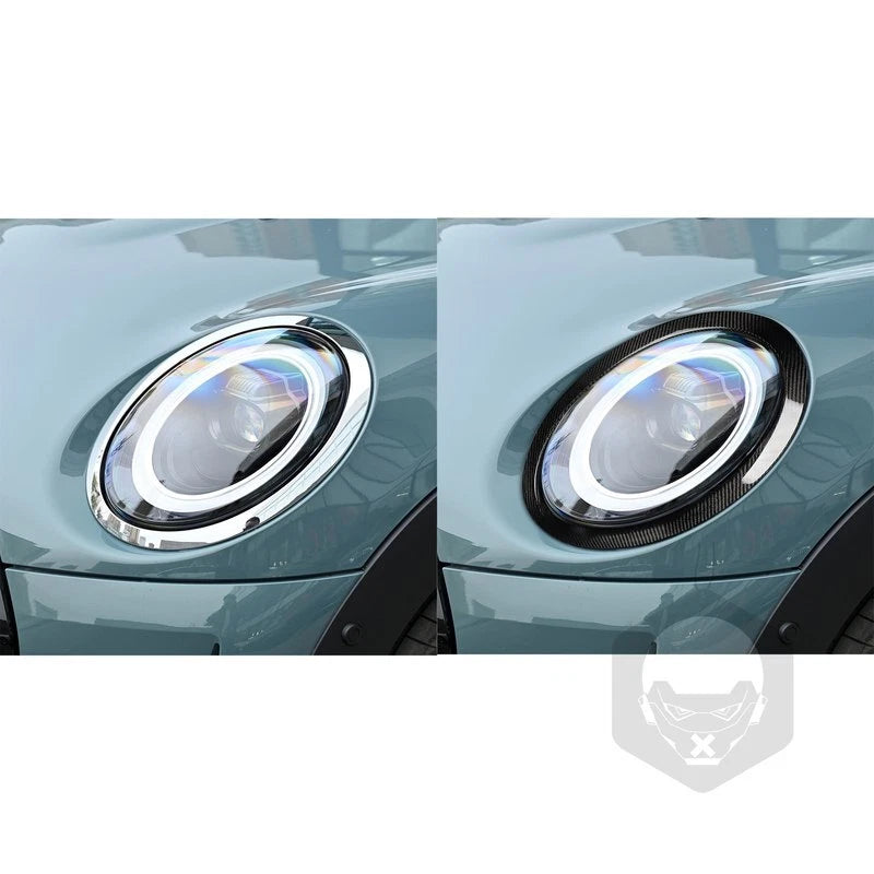 Real Carbon Fiber Headlight Taillight Trim Ring Kit for Mini Cooper F55 F56 F57