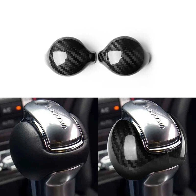 Carbon Fiber Gear Shift Head Caps Knob Cover Fit For Ford Mustang 2015-2019