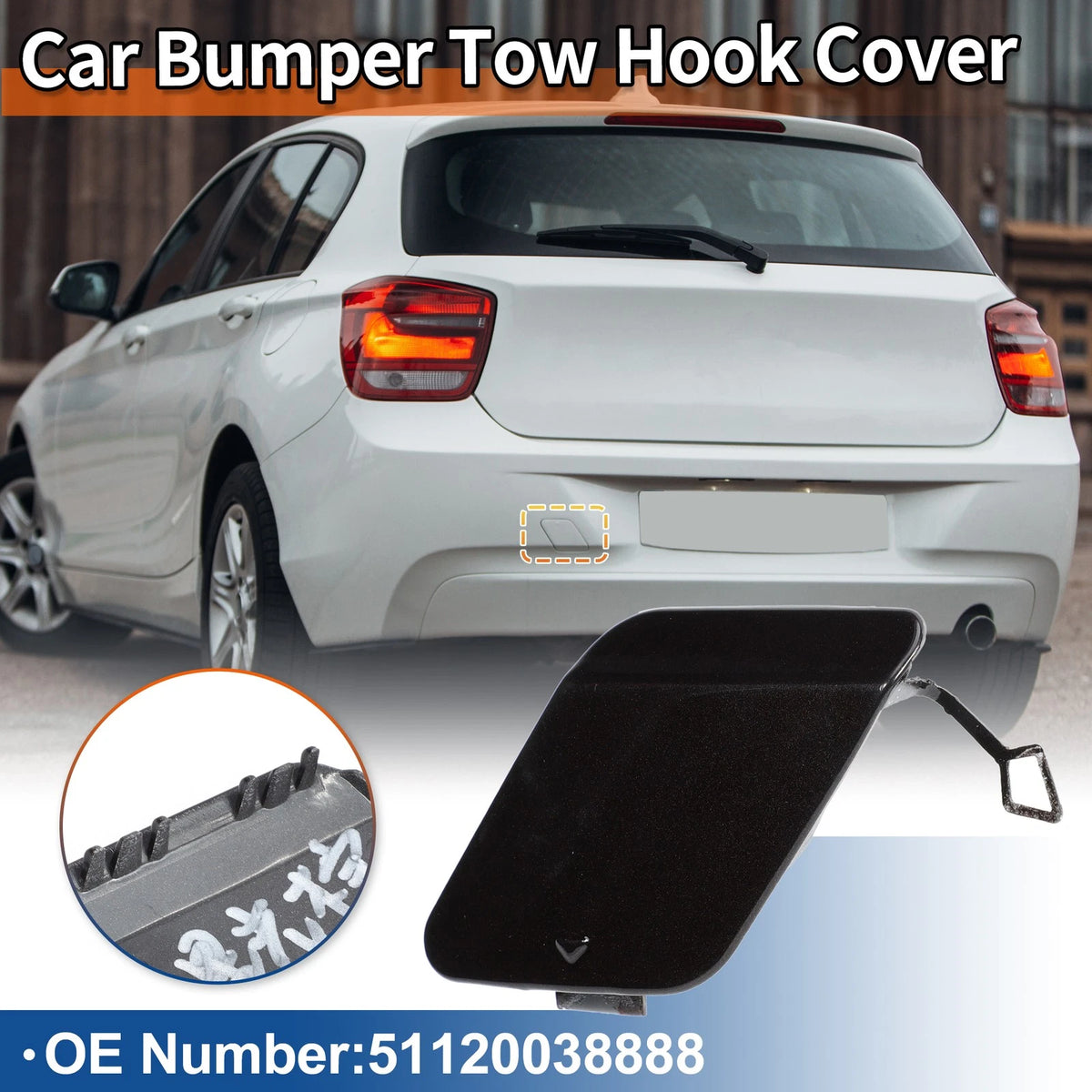 Rear Bumper Tow Hook Cover for BMW Sparkling Brown Metallic (No Year Specified)