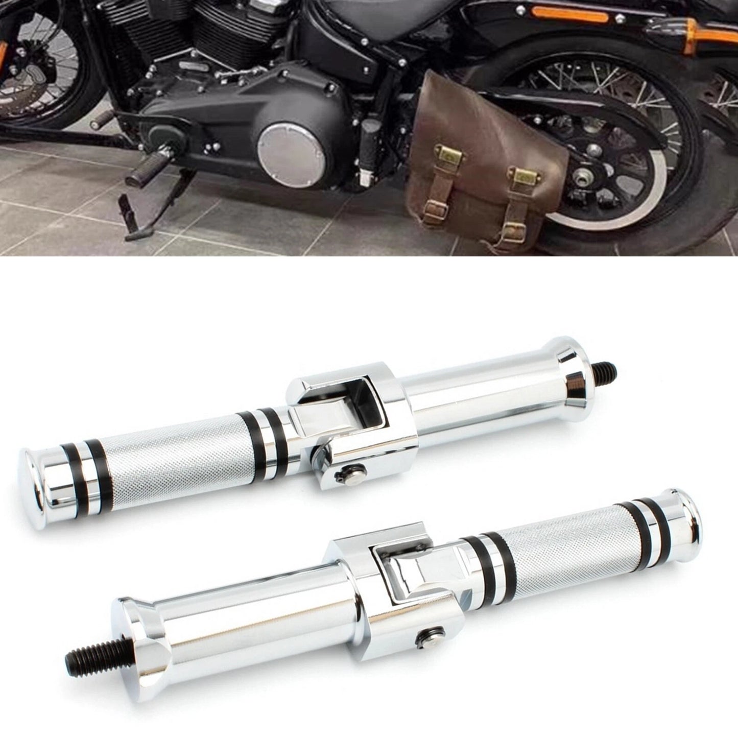 Rear Footrest Pegs Kit for Harley Breakout, Fatboy, Softail (2013-2023)