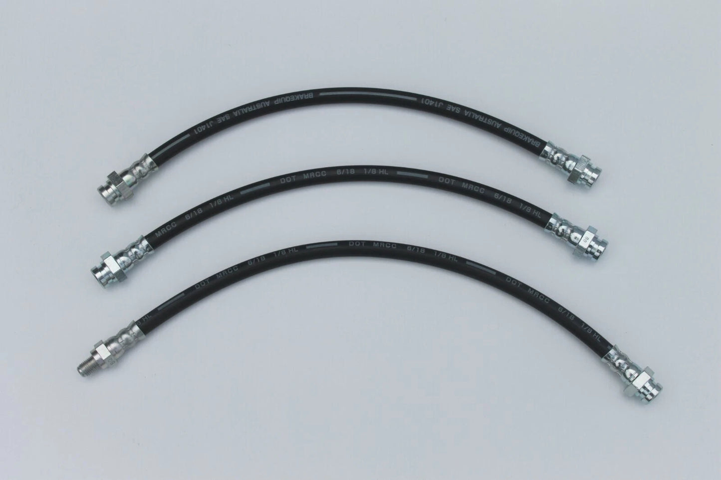 Brake Hose Set Front & Rear for 6 Cyl LC LJ Torana Disc Brakes (1970-1979)
