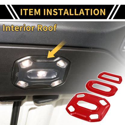 Roof Reading Light Lamp Cover Trim for Jeep Wrangler JL JLU (2018-2024)