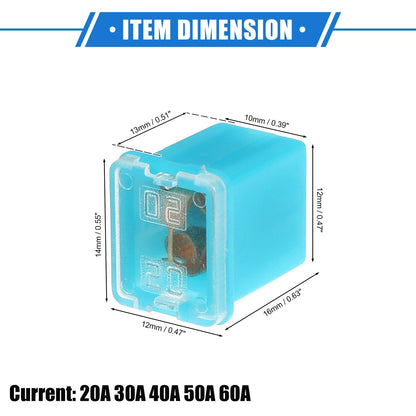 10 x Mini Box Shaped Fuses 20A 30A 40A 50A 60A for Trucks Cars SUVs