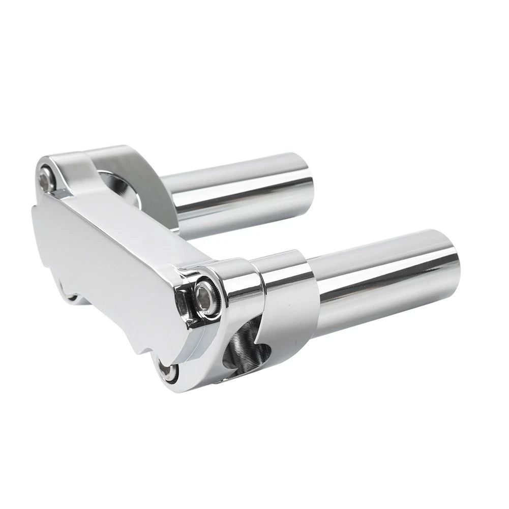 Chrome 4" Risers 1" Handlebar Clamp for Harley Fat Boy, Low Rider, Softail