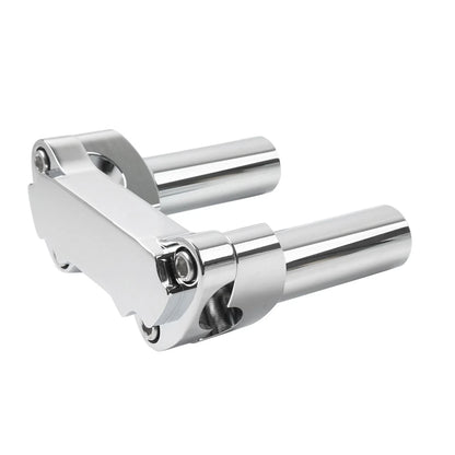 Chrome 4" Risers 1" Handlebar Clamp for Harley Fat Boy, Low Rider, Softail