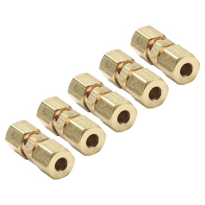 5-Pack / 3/16 OD / Brass Compression Fittings Connector for Brake Line-Unions