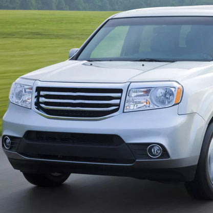 Left Side Front Bumper Fog Light Cover w/Chrome Ring for Honda Pilot (2012-2015)